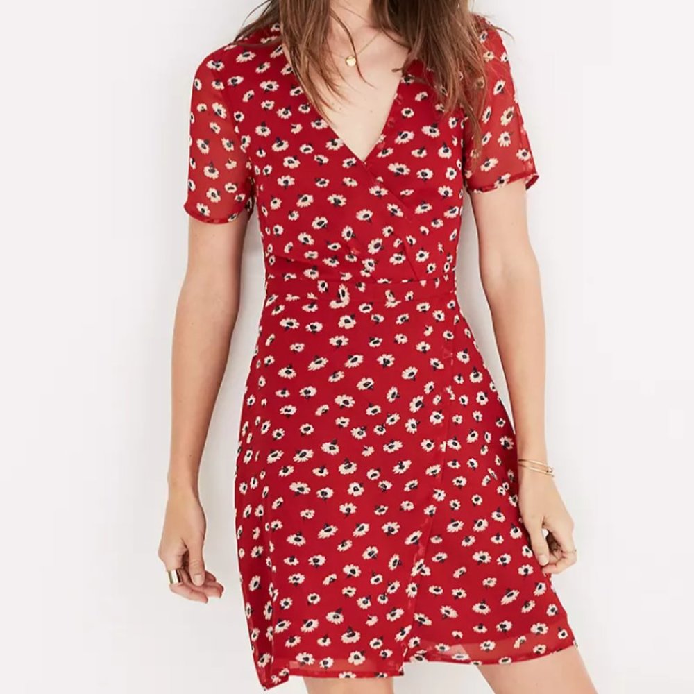 Madewell Wrap-Front Mini Dress in Seattle Floral